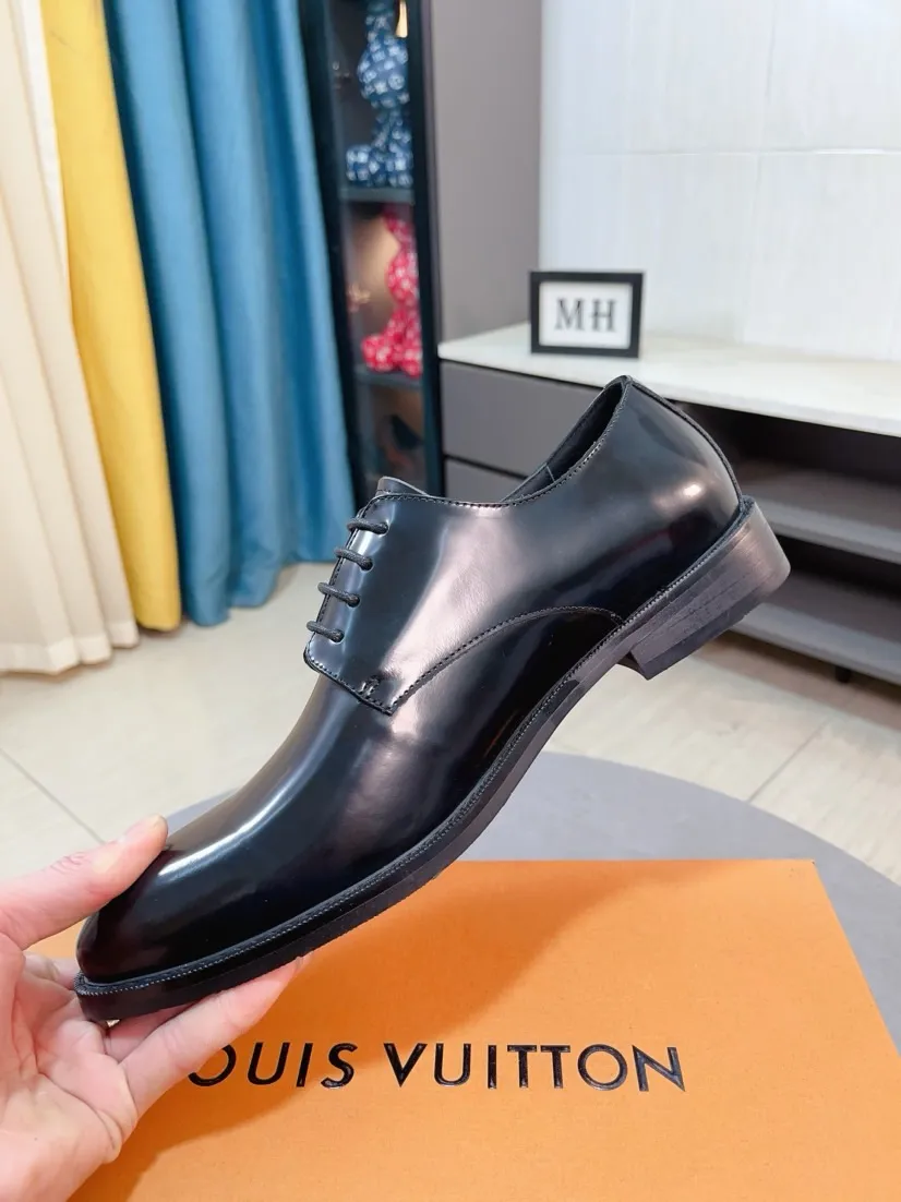 Men's men's shoes 💰520🌸🌸【LV Louis Vuitton】~ New product 🆕High-end original men's 🚹Business casual leather shoes, made of original cowhide open-edge bead fabric➕comfortable and soft cowhide lining➕cowhide insole, original LOGO rubber non-slip outsole. Code number: 38-44